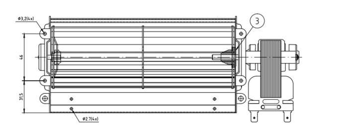 Aluminium het Met geringe geluidssterkte 110V 60Hz 220v 240v van grensoverschrijdend verkeerventilators 2