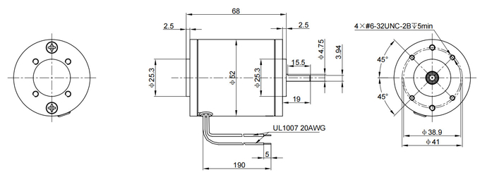 Dia 52mm Geborstelde Automobielgelijkstroom-Motoren 15 - 100 Watts 0